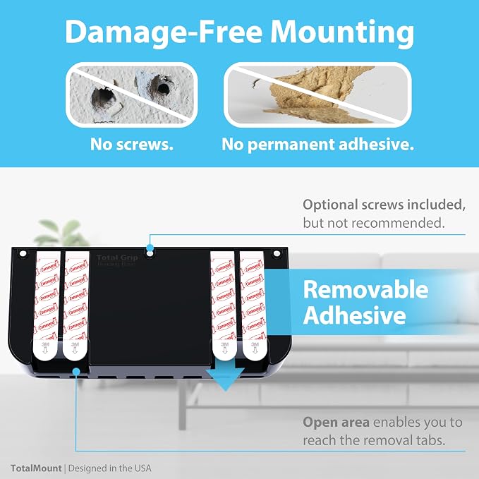 TotalMount Hole-Free Remote Holder – Eliminates Need to Drill Holes in Your Wall - Image 4