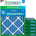 Filterbuy 20x22x2 Air Filter MERV 13 Optimal Smoke & Allergy Defense, by Filterbuy