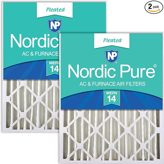 Nordic Pure 20x24x4 Pleated MERV 14 Air Filters 2 Pack by NordicPure