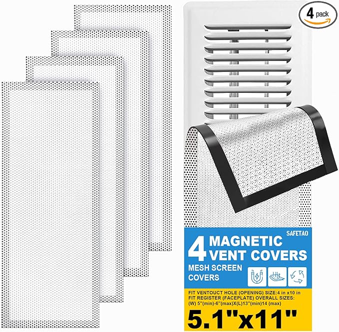 Stronge Magnetic Vent Covers, 5.1x11 Inch Floor Vent Covers 4 Pack, by SAFETAO