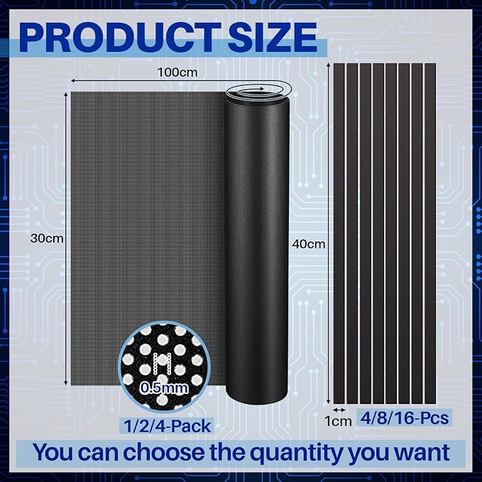 Woanger 4 Pcs 1000 x 300 mm DIY PC Case Dust Filter 0.5 mm High Airflow Hole PC - Image 2