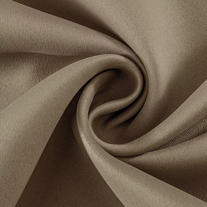 Joydeco Khaki Custom Solid Single Blackout Curtain for Bedroom and Living Room, Grommet Thermal Insulated Room Darkening Curtain 1 Panel (Custom Size,Khaki)
