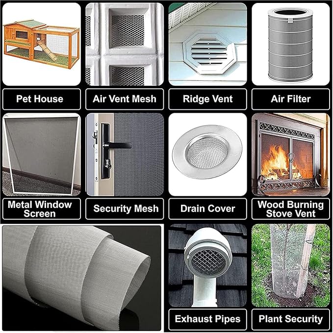 304 Stainless Steel Woven Mesh Panel, 50 Mesh 0.4mm Rustproof Metal Screen - Image 7