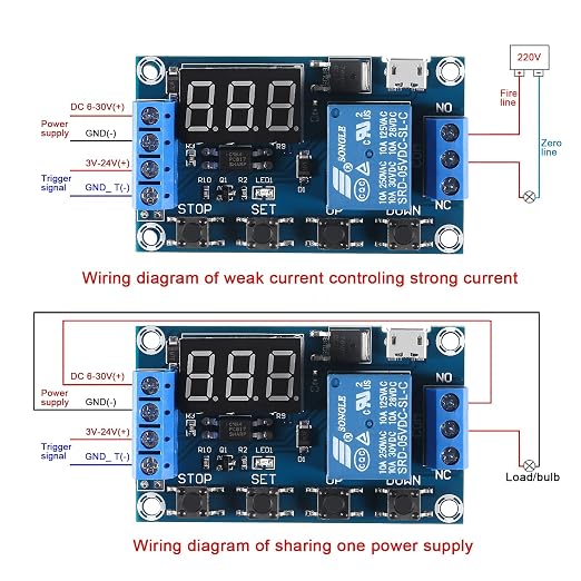 4pcs DC 6-30V Timer Relay Programmable Delay Relay Module Trigger Cycle Delay - Image 3
