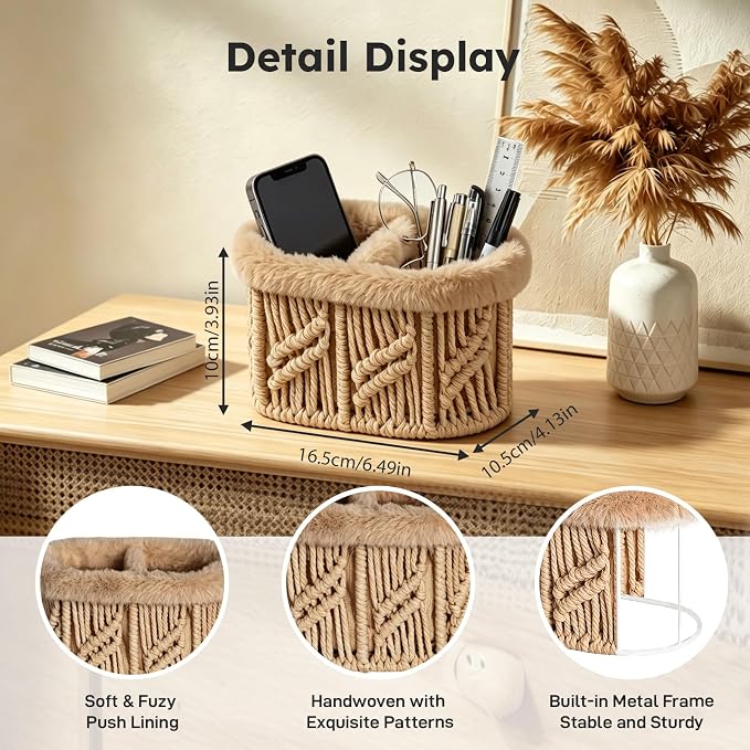 Remote Control Holder, Plush Lined TV Remoter Holder Caddy, Nightstand Desk - Image 5