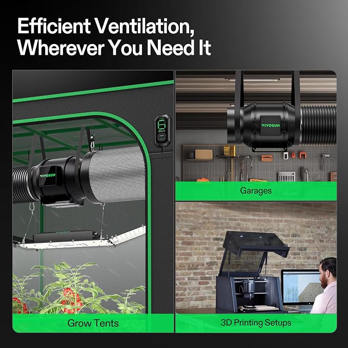 VIVOSUN Smart Air Filtration G6 Kit 6", AeroZesh G6 Inline Duct Fan - Image 2
