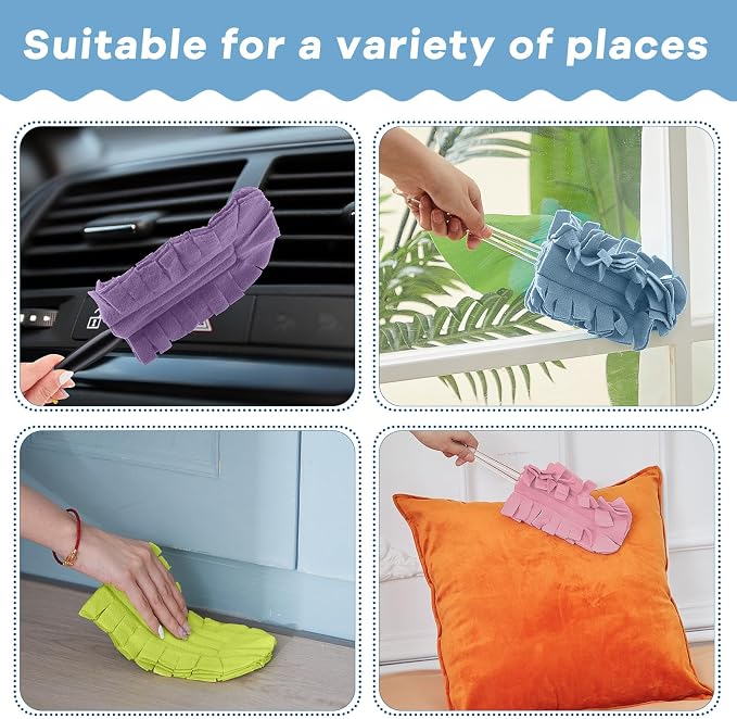 Zubebe 20 Pcs Duster Refill Reusable Fleece Duster Refills Feather Flat Dusters - Image 5