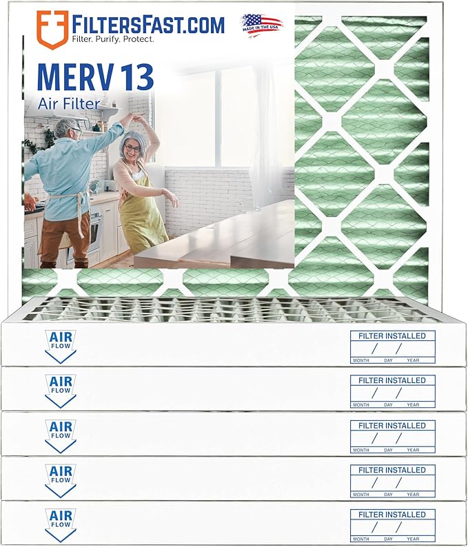 Filters Fast 25x25x2 Pleated Air Filter Merv 13, 2 inch AC Furnace Air Filters by FiltersFast