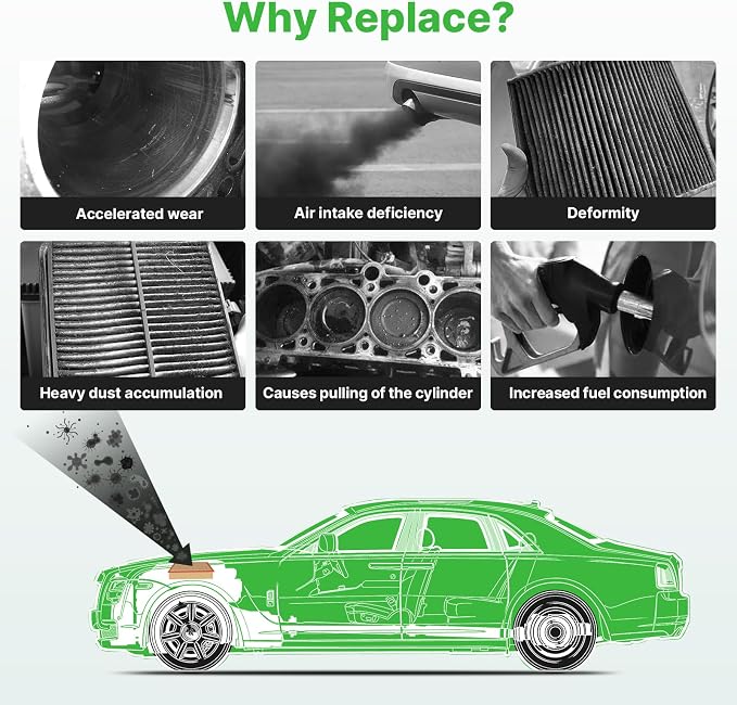 2PCS Engine Air Filter Fit for Jeep Wrangler 2018-2025 2026 2.0L/3.6L, Jeep - Image 2