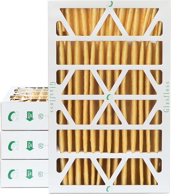 Glassfloss 16x25x4 MERV 11 AC & Furnace 4" Depth Air Filters. Box of 4. Actual by Glasfloss