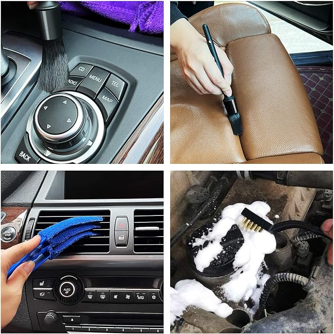HMPLL 9pcs Auto Car Detailing Brush Set/ Interior Cleaning Kit Includes 5 Soft - Image 6