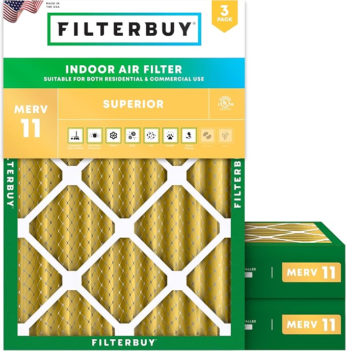 Filterbuy 14x20x4 Air Filter MERV 11 Superior Pet & Allergy Defense, by Filterbuy