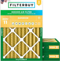Filterbuy 20x25x4 Air Filter MERV 11 Superior Pet & Allergy Defense, by Filterbuy
