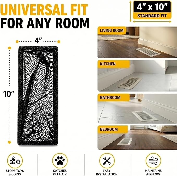 HAAK - Floor Vent Cover Trap, Durable Screen That Attaches Easily to Vent Covers - Image 6