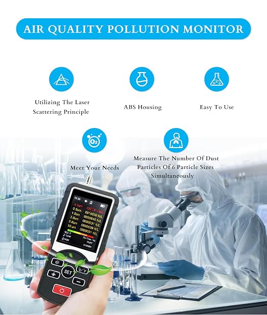 Air Quality Pollution Monitor, 0.3Μm to 10Μm Pm2.5 Dust Particle Counter Data - Image 2