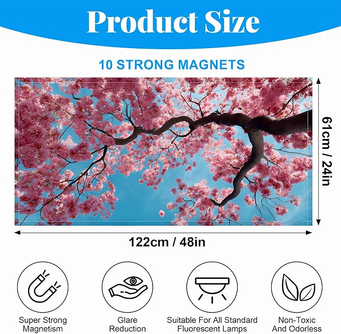 Fluorescent Light Covers-2 Pack 4 x 2 Feet Magnetic Ceiling Light Cover Room - Image 2