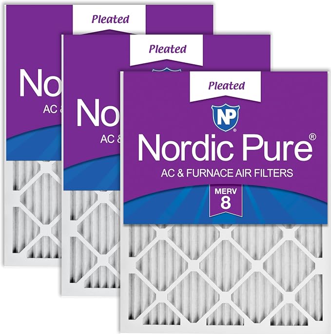 Nordic Pure 14x20x1 Pleated MERV 8 Air Filters 3 Pack by NordicPure