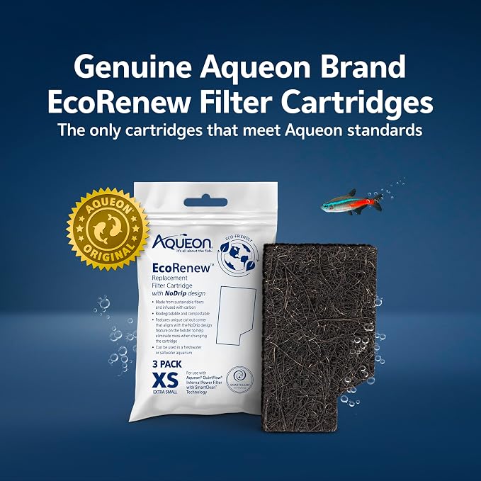 Aqueon Aquarium Fish Tank EcoRenew Filter Cartridge, Extra Small 3 Pack - Image 2