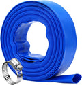 DAVCO 1.5" x 50 ft Pool Backwash Hose, Heavy Duty Reinforced Blue PVC Lay Flat by DAVCO