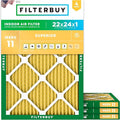 Filterbuy 22x24x1 Air Filter MERV 11 Superior Pet & Allergy Defense, by Filterbuy