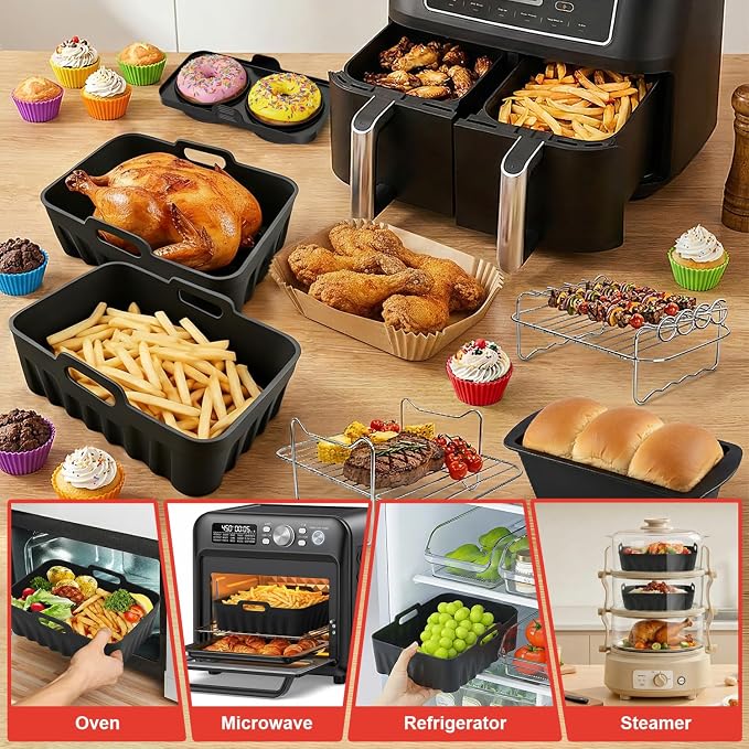 Dual Air Fryer Accessories, Reusable Compatible - Image 7