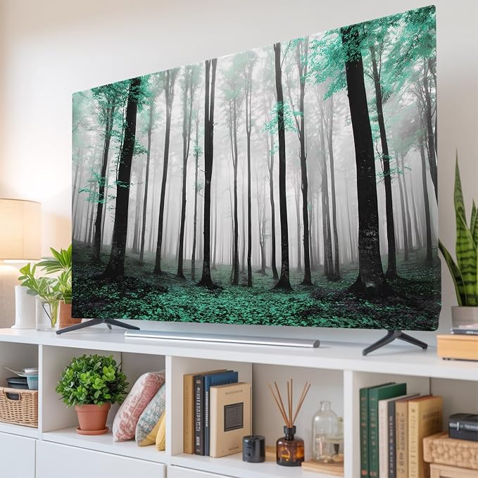 Thanksgiving Green Maple Trees Indoor TV Cover, Elastic TV Screen Protector by Unknown
