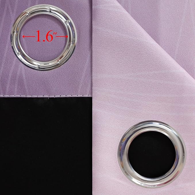 Estelar Textiler Pink and Purple Ombre Blackout Curtains 90 Inches Long 2 Panels Set, Thermal Insulated Gradient Drapes for Bedroom, Full Room Darkening Energy Saving Curtains for Living Room,52Wx90L