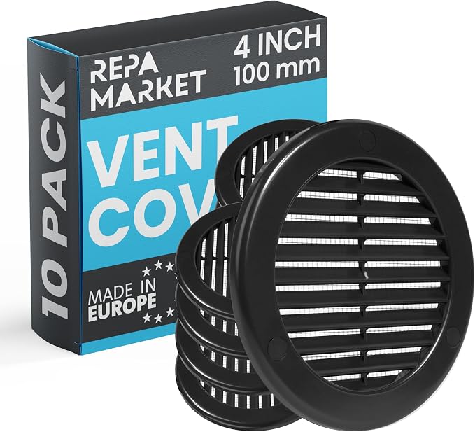 Repa Market 4 Inch Black Round Air Vent Cover by RepaMarket