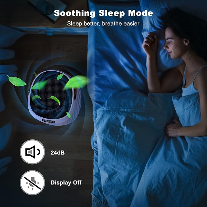 Galanz Pro Air Purifier, Smart WiFi, Auto Air Quality Monitor, 3-Stage H13 HEPA - Image 6