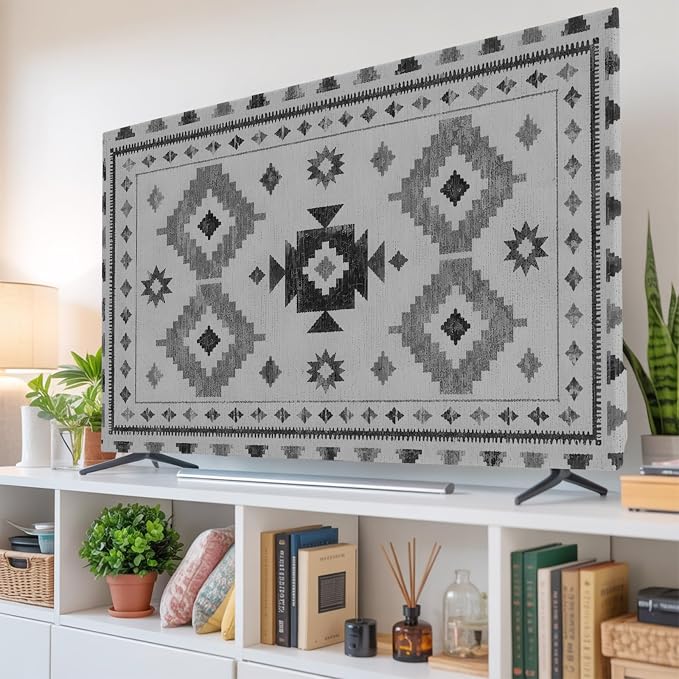 Southwestern Tribal Geometric Indoor TV Cover, Elastic TV Screen Protector - Image 6