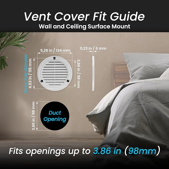 Repa Market 4 Inch White Round Air Vent Cover - Image 2