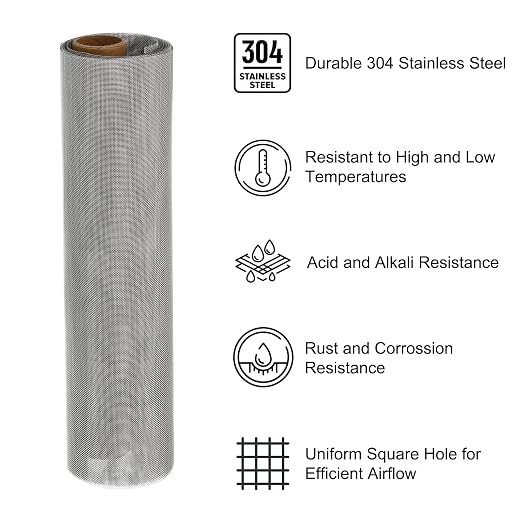 PATIKIL 40" L x 10" W Woven Wire Mesh, 40 Mesh 304 Stainless Steel Air Vent - Image 3