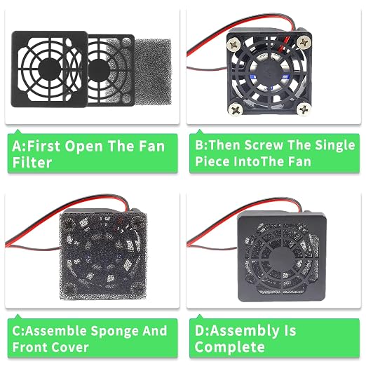 4 Pcs Black Cooling Fan Filter 120 mm Square Plastic Case Fan Filter Cover PC - Image 6