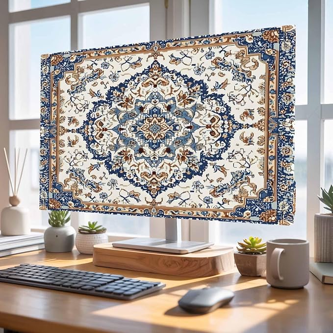 Vintage Boho Flower Texture Indoor TV Cover, Elastic TV Screen Protector by Unknown