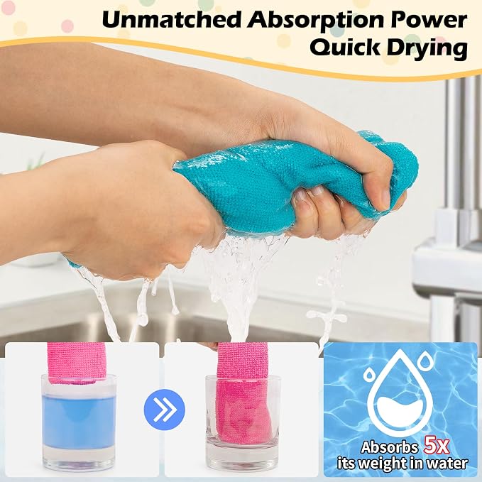 FIXSMITH Microfiber Cleaning Cloth, 50 Pack Cleaning Rags, Cleaning Towels - Image 5