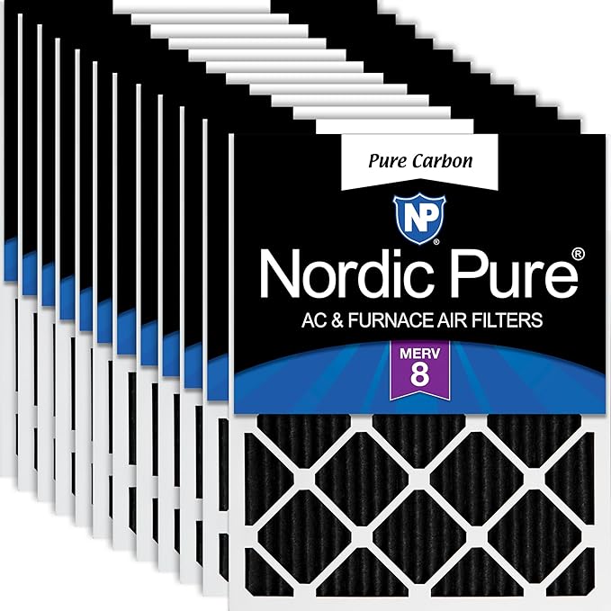 Nordic Pure 14x20x1 Pure Carbon Pleated Odor Reduction Furnace Air Filters 12 by NordicPure