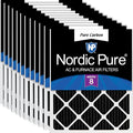 Nordic Pure 12x12x1 Pleated MERV 8 Pure Carbon Air Filters 12 Pack | Actual by NordicPure