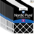 Nordic Pure 18x24x1 Pleated MERV 8 Pure Carbon Air Filters 12 Pack | Actual by NordicPure