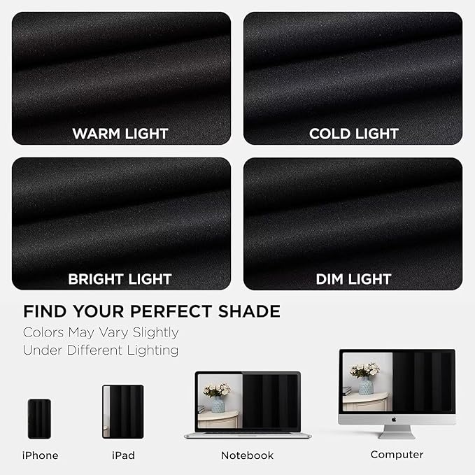 Joydeco Blackout Curtains 63 Inch Length 2 Panels Set, Thermal Insulated Long Curtains& Drapes 2 Burg, Room Darkening Grommet Drapes for Bedroom Living Room Window (Black, W52 x L63 Inch)