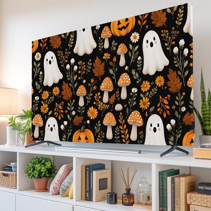 Halloween Cute Ghosts Indoor TV Cover, Elastic TV Screen Protector Small by Unknown