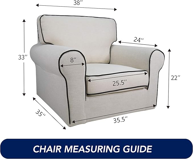 PureFit Super Stretch Chair Sofa Slipcover – Spandex Non Slip Soft Couch Sofa Cover, Washable Furniture Protector with Non Skid Foam and Elastic Bottom for Kids, Pets （Chair, Natural）
