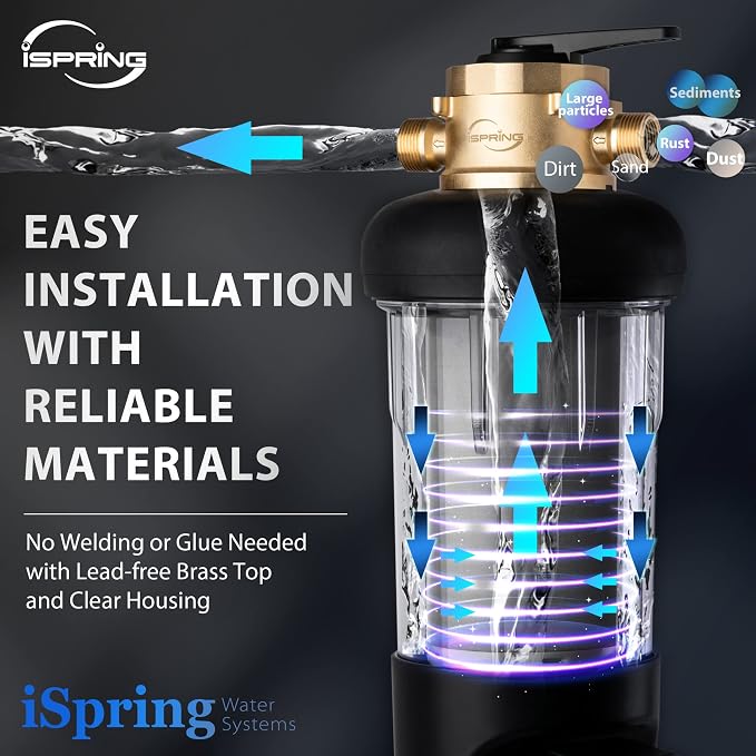 iSpring WSP100ARJ-BP, NSF Certified, Whole House Spin-Down Sediment Water Filter - Image 8