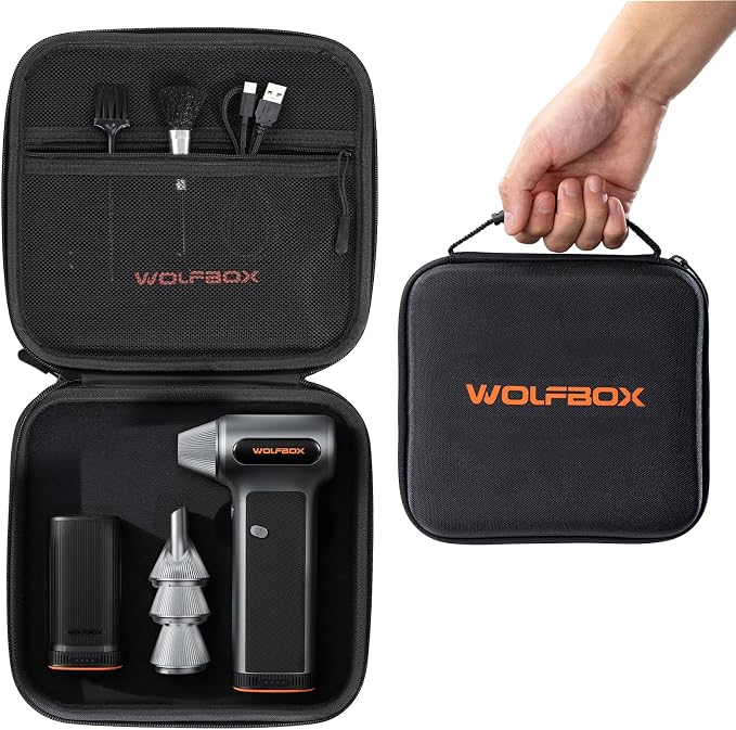 WOLFBOX Hard Carrying Case for MF200 Electric Air Duster, Shockproof Travel by WOLFBOX