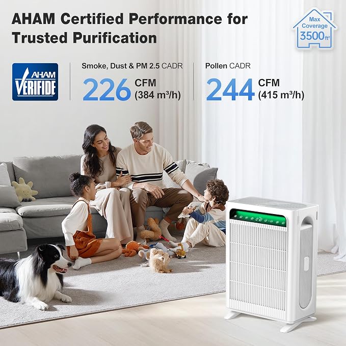 KNKA Air Purifier for Home Bedroom Large Room Up to 3, 500 Ft², HEPA Air Cleaner - Image 2