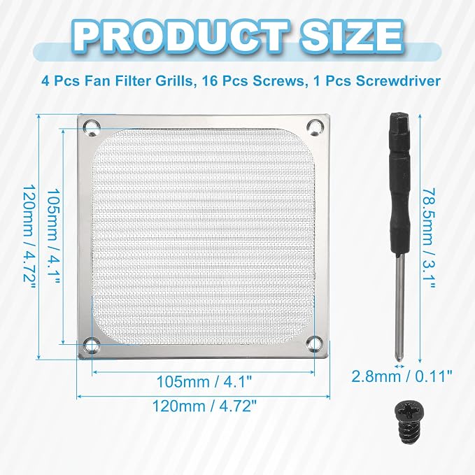 PATIKIL 120mm Fan Filter Grill - Image 2