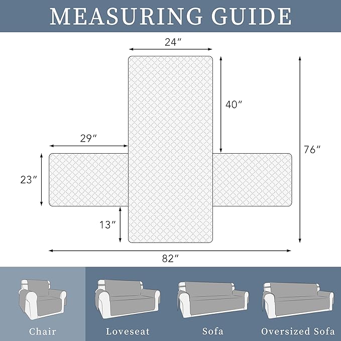 ISSUNTEX Double Protection 100% Waterproof Chair Sofa Cover for Living Room, Reversible Furniture Protector for Dogs, Pets, Kids (Chair, Beige/Beige)
