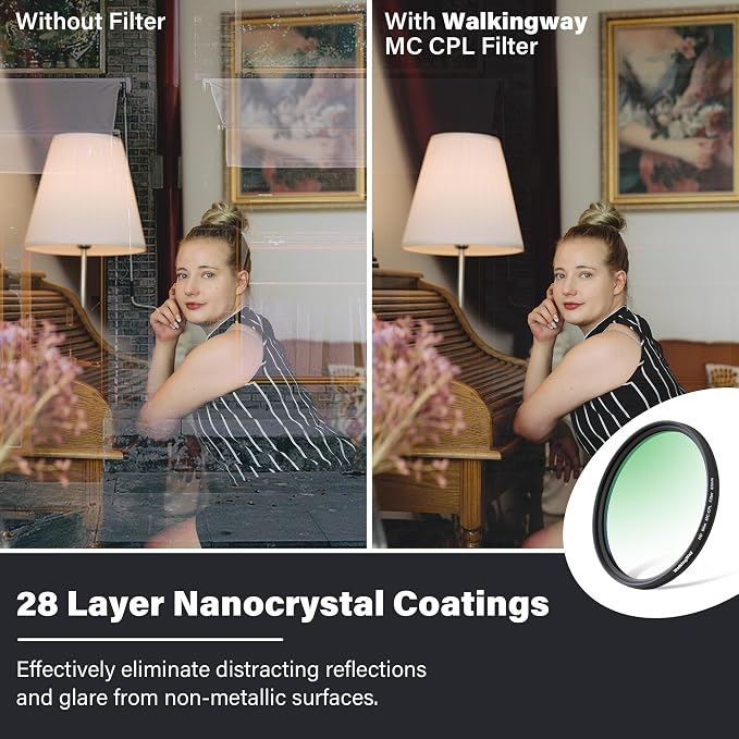 Walking Way 49mm Circular Polarizing Filter Ultra-Slim MC CPL Filter Optical - Image 3