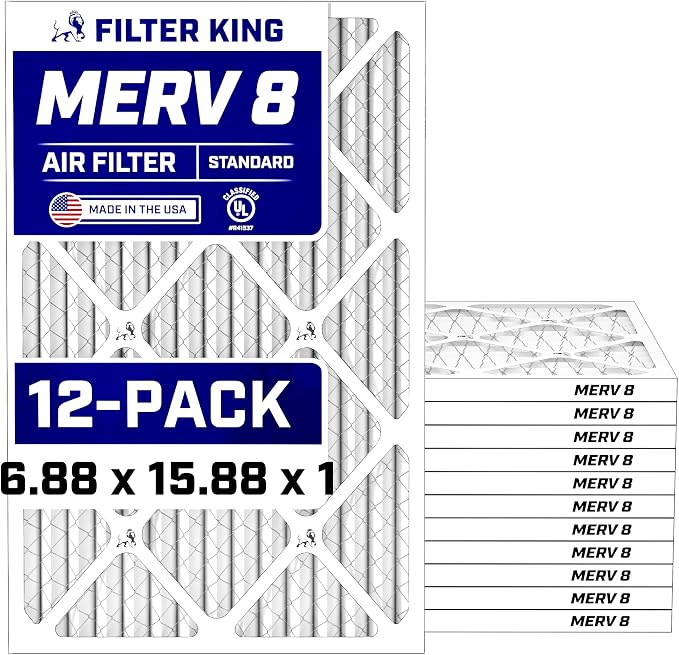Filter King 6.88x15.88x1 Air Filter Dust & Allergy Control AC Furnace Filters by FilterKing