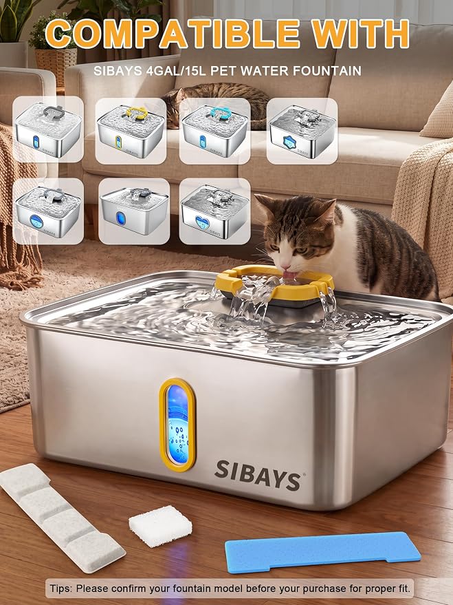 SIBAYS Dog Water Fountain Filter Replacement - Image 2