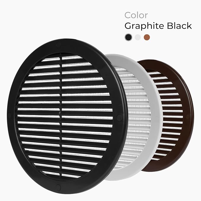 8" Round Air Vent Cover – Black Plastic Soffit Air Vent Deflector - Image 7